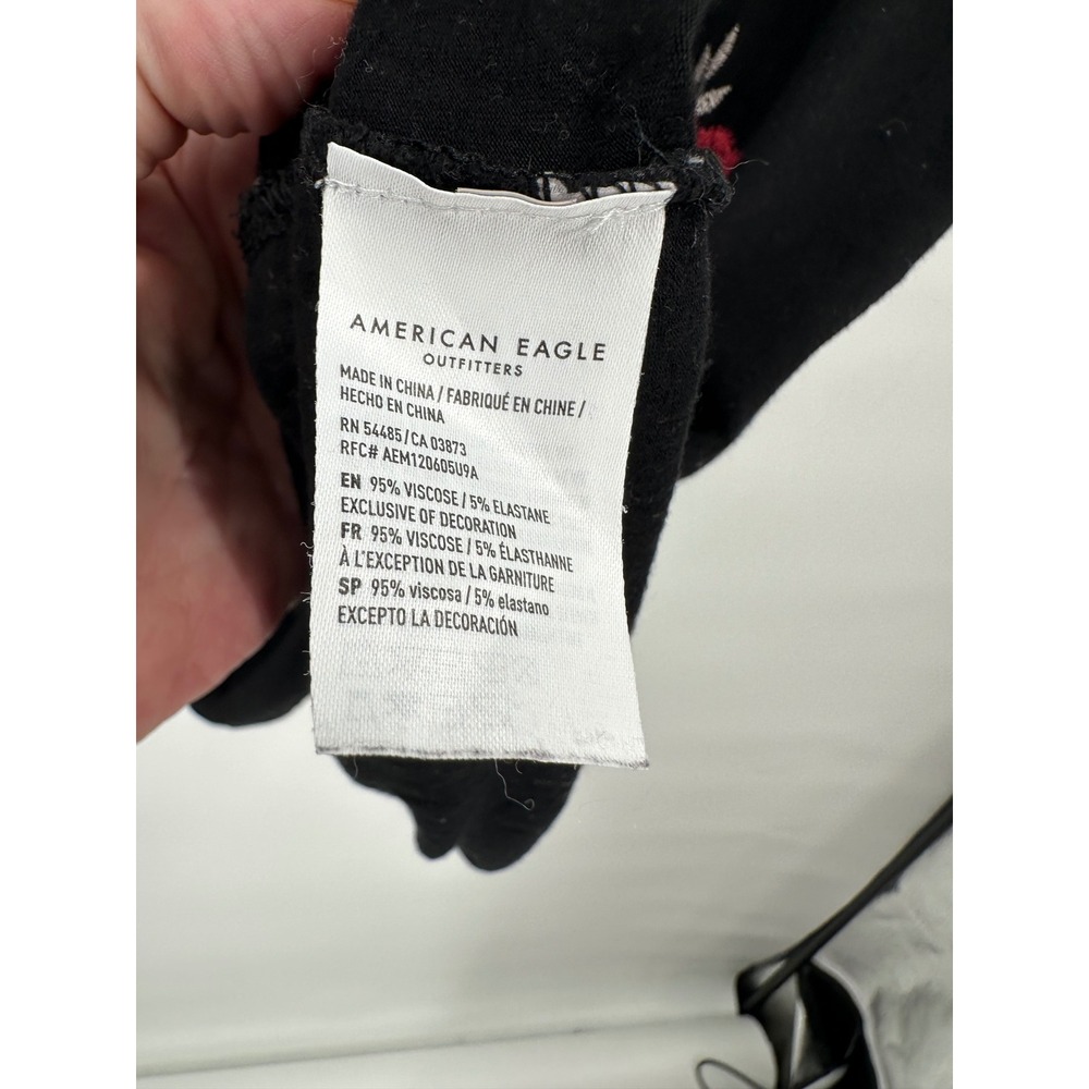 American Eagle Soft & Sexy Womens L Floral Embroidered Casual Flowy Peplum Soft - Picture 5 of 8